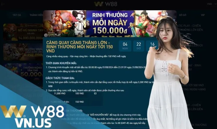 Rinh thưởng 150 VND mỗi ngày: càng quay càng thắng lớn